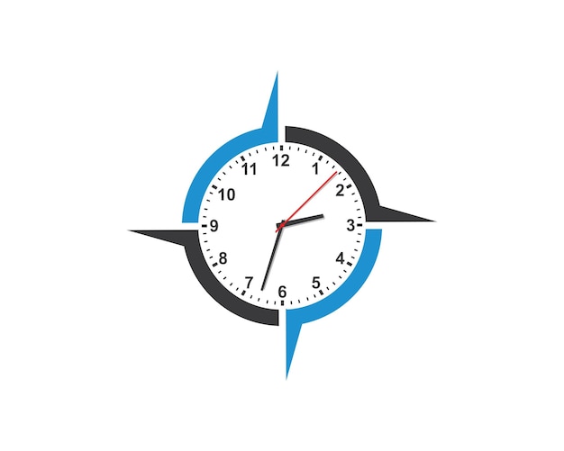 Diseño de ilustración de icono de logotipo de reloj