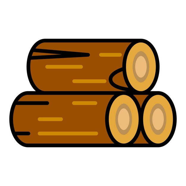Diseño de la ilustración del icono de la madera