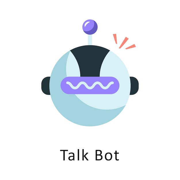 Diseño de la ilustración del icono plano de Vector del bot de conversación Símbolo en fondo blanco Archivo EPS 10