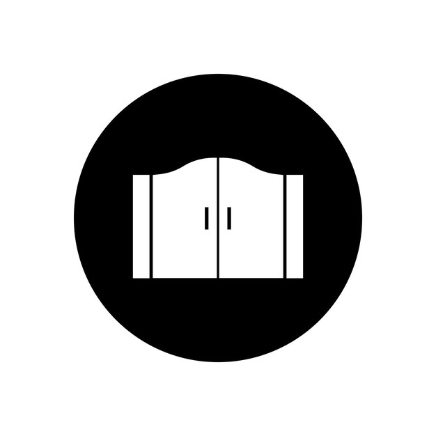 Diseño de ilustración de icono de puerta simple