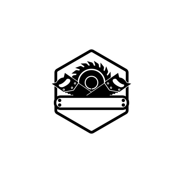 Diseño de la ilustración del icono del símbolo de la sierra aislada
