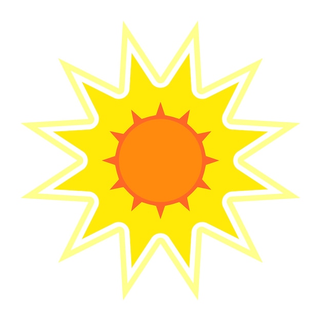 Diseño de la ilustración del icono del sol