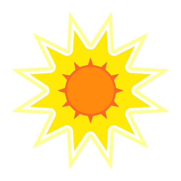 Diseño de la ilustración del icono del sol