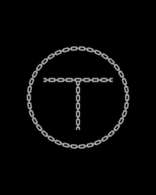 Diseño de ilustración de icono de texto de acero de cadena vectorial