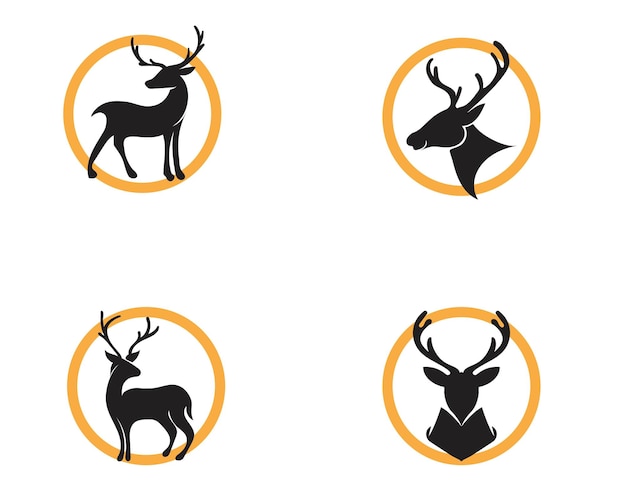 Diseño de ilustración de icono de vector de ciervo