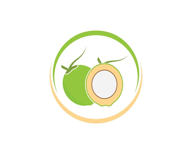 Diseño de ilustración de icono de vector de coco
