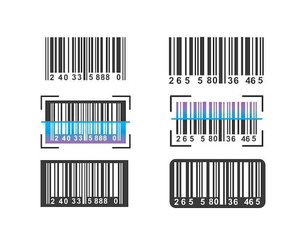 Diseño de ilustración de icono de vector de código de barras