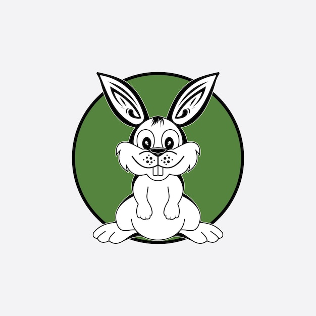 Diseño de ilustración de icono de vector de conejo