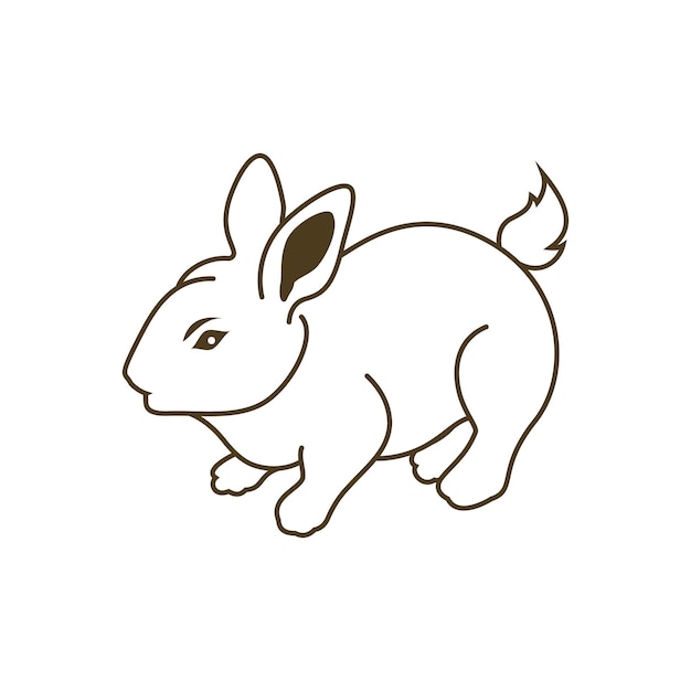 Diseño de ilustración de icono de vector de conejo