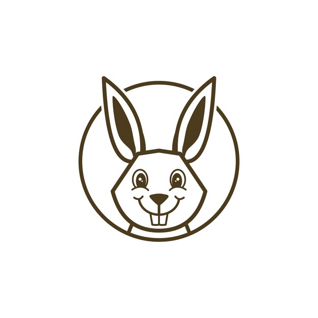 Diseño de ilustración de icono de vector de conejo