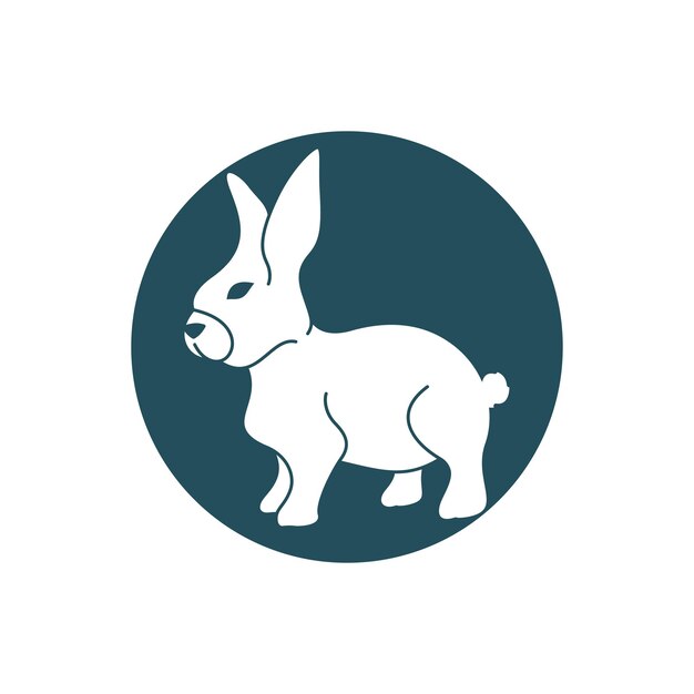 Diseño de ilustración de icono de vector de conejo