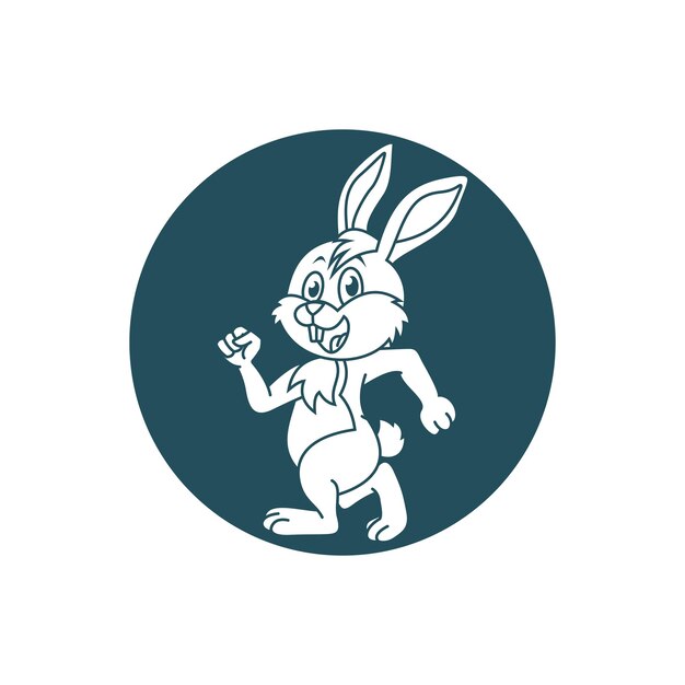 Diseño de ilustración de icono de vector de conejo