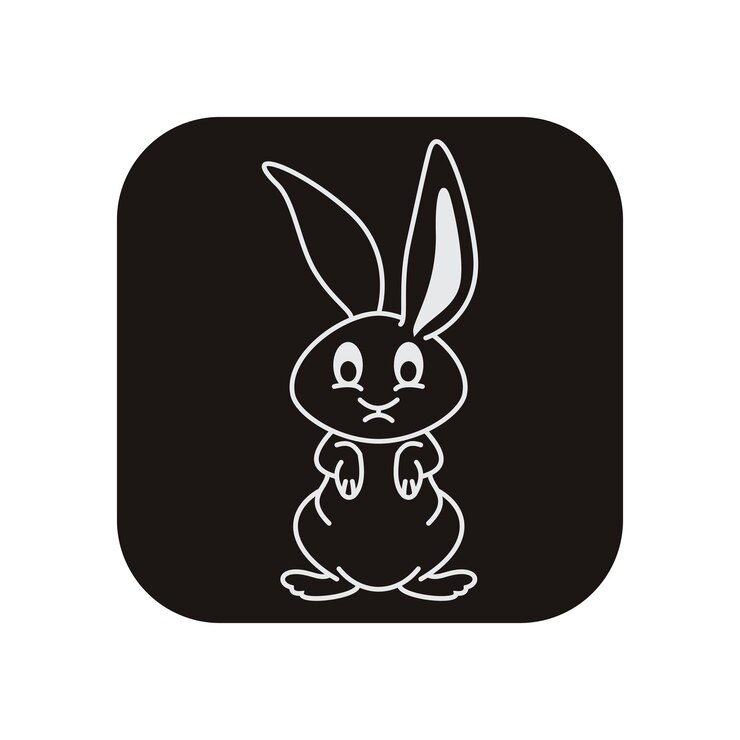 Vector diseño de ilustración de icono de vector de conejo