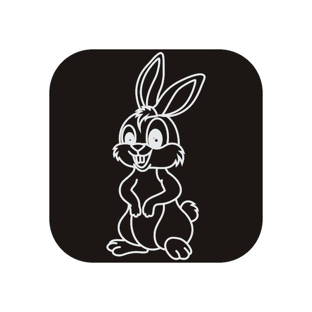 Diseño de ilustración de icono de vector de conejo