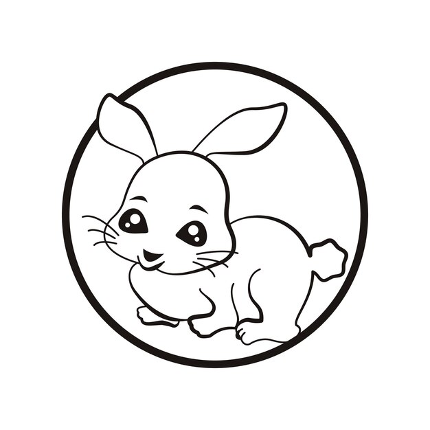 Diseño de ilustración de icono de vector de conejo