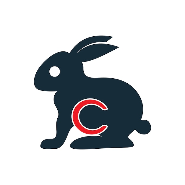 Diseño de ilustración de icono de vector de conejo