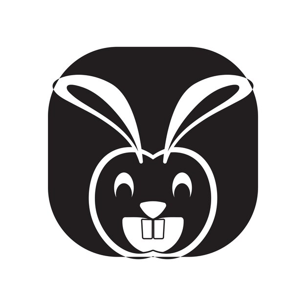 Diseño de ilustración de icono de vector de conejo