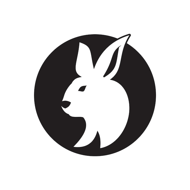 Diseño de ilustración de icono de vector de conejo