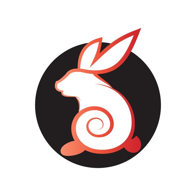 Diseño de ilustración de icono de vector de conejo