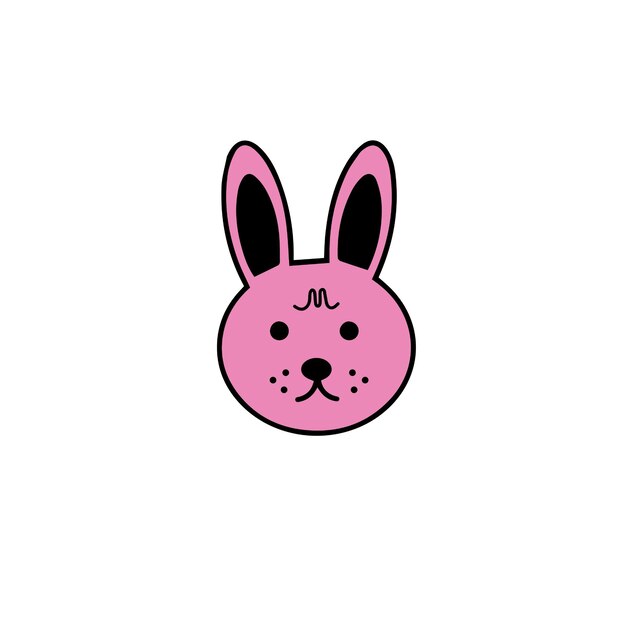 Diseño de ilustración de icono de vector de conejo