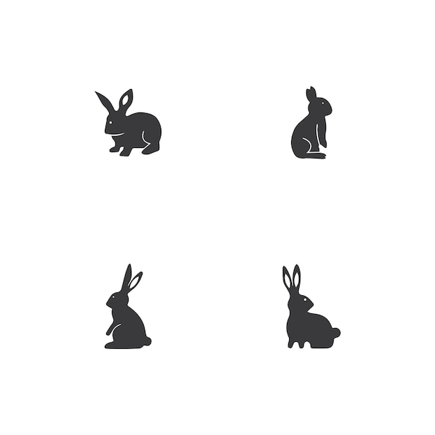 Diseño de ilustración de icono de vector de conejo