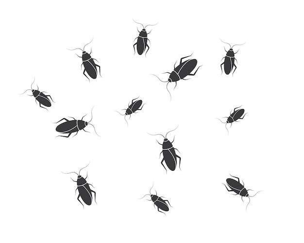 Diseño de ilustración de icono de vector de cucarachas