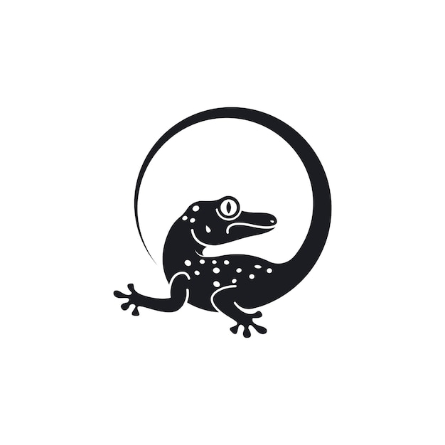 Diseño de ilustración de icono de vector de gecko