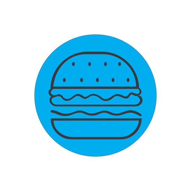 Diseño de ilustración de icono de vector de hamburguesa