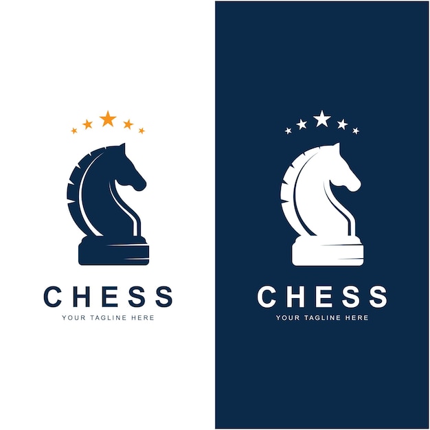 Diseño de ilustración de icono de vector de logotipo de ajedrez Logotipo para deporte de insignia de torneo