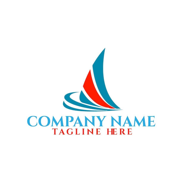 Diseño de ilustración de icono de vector de logotipo de barco Vector Premium