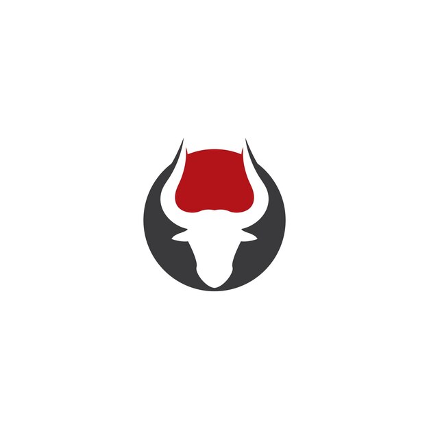Diseño de ilustración de icono de vector de logotipo de cabeza de toro