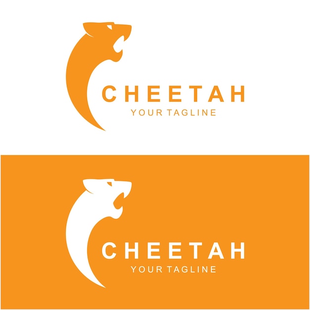 Diseño de ilustración de icono de vector de logotipo de guepardo