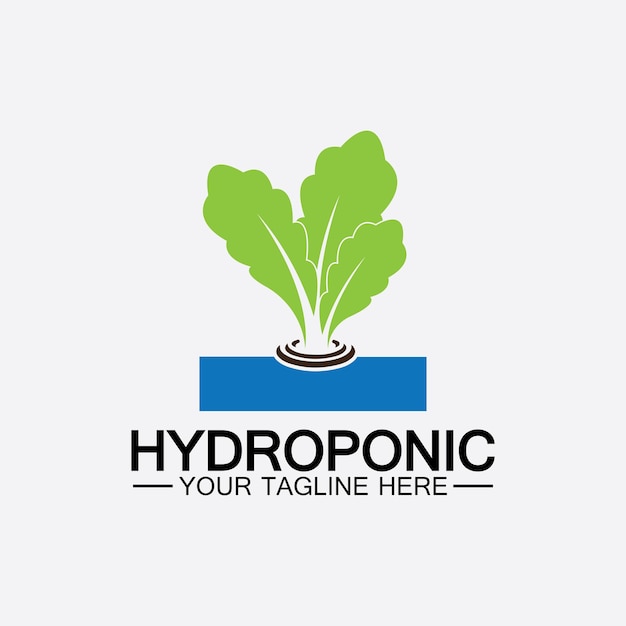 Diseño de ilustración de icono de vector de logotipo hidropónico