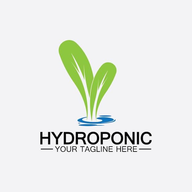 Diseño de ilustración de icono de vector de logotipo hidropónico