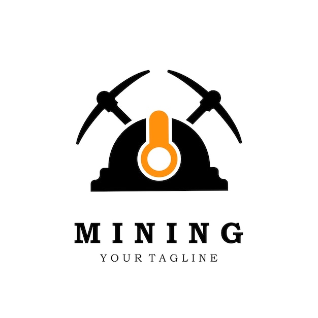 diseño de ilustración de icono de vector de logotipo de minería