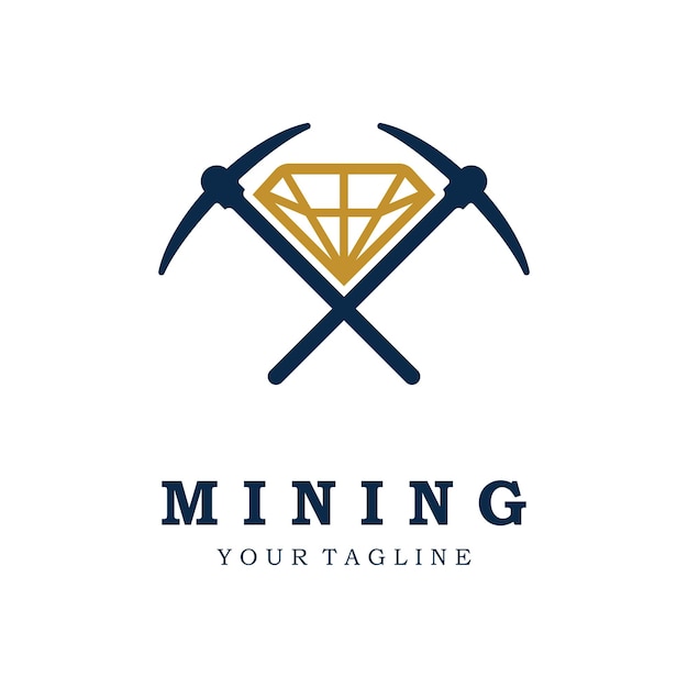 diseño de ilustración de icono de vector de logotipo de minería