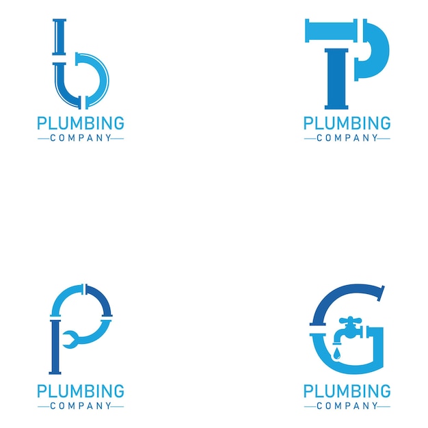 Diseño de ilustración de icono de vector de logotipo de plomería