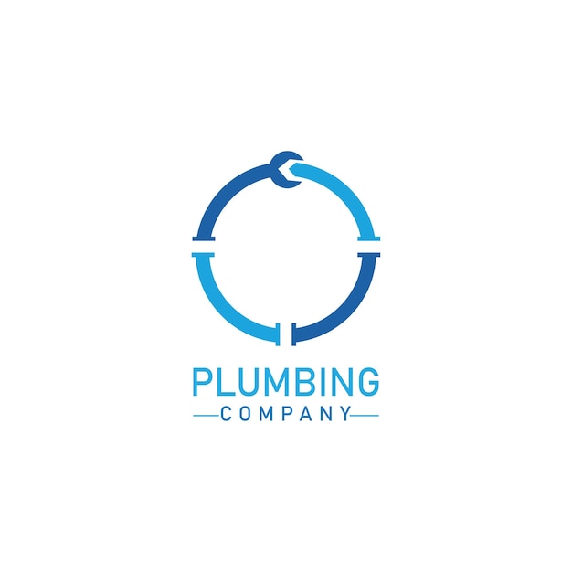 Diseño de ilustración de icono de vector de logotipo de plomería