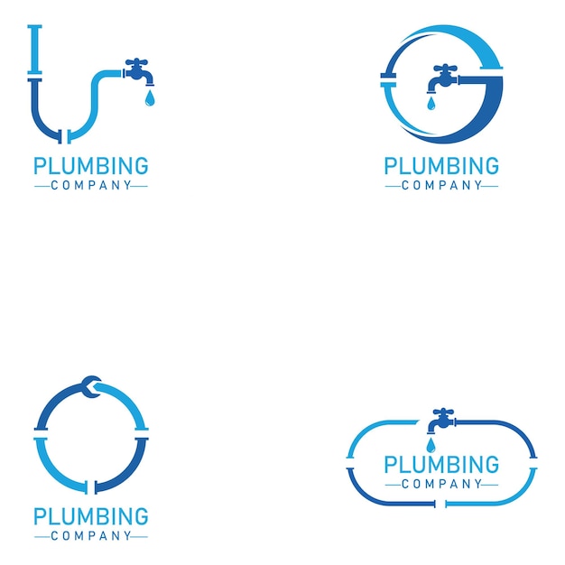 Diseño de ilustración de icono de vector de logotipo de plomería