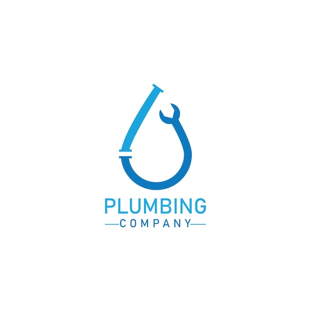 Diseño de ilustración de icono de vector de logotipo de plomería