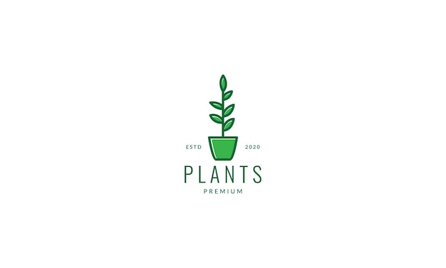 Diseño de ilustración de icono de vector de logotipo simple colorido de decoración del hogar de plantas o flores