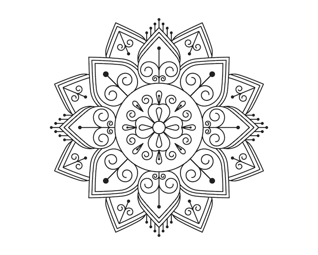 Diseño de ilustración de icono de vector de ornamento de belleza mandala