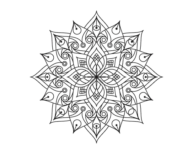 Diseño de ilustración de icono de vector de ornamento de belleza mandala