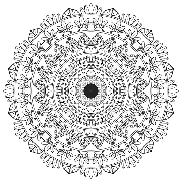 Diseño de ilustración de icono de vector de ornamento de belleza mandala