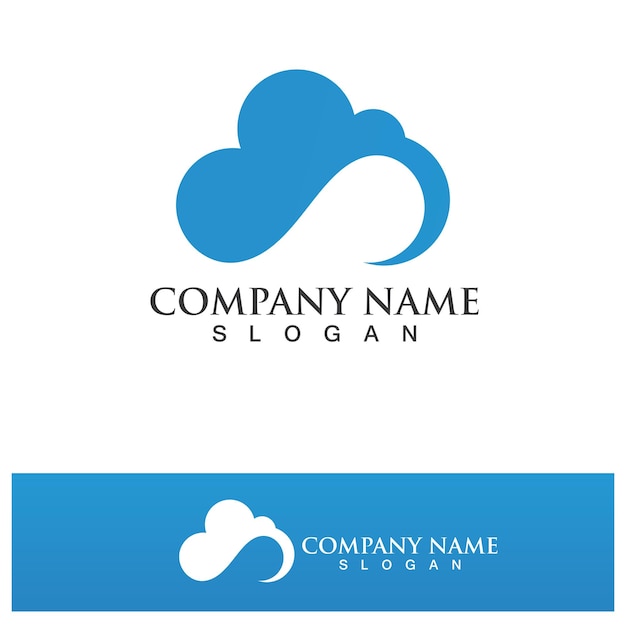 Diseño de ilustración de icono de vector de plantilla de icono de símbolo y logotipo de nube
