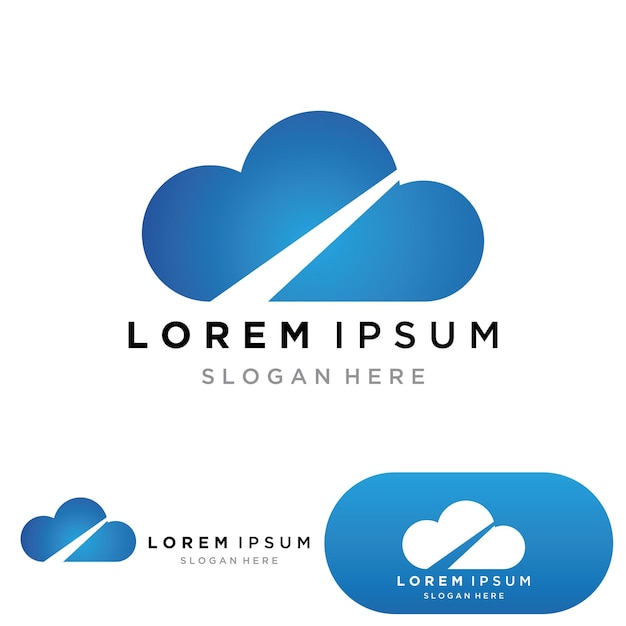 Diseño de ilustración de icono de vector de plantilla de icono de símbolo y logotipo de nube