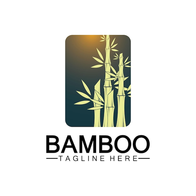 Diseño de ilustración de icono de vector de plantilla de logotipo de bambú