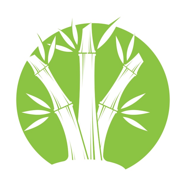 Diseño de ilustración de icono de vector de plantilla de logotipo de bambú