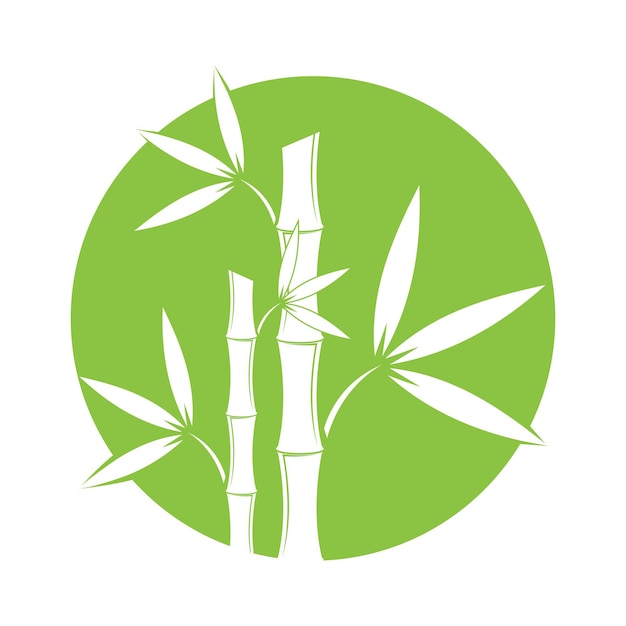 Diseño de ilustración de icono de vector de plantilla de logotipo de bambú