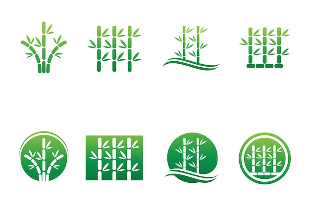 Diseño de ilustración de icono de vector de plantilla de logotipo de bambú